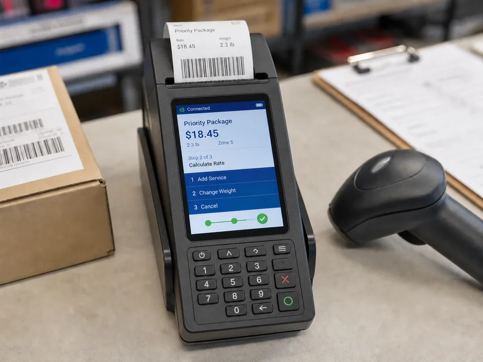 POS and commercial peripheral terminal with a 3.5-inch portrait color TFT