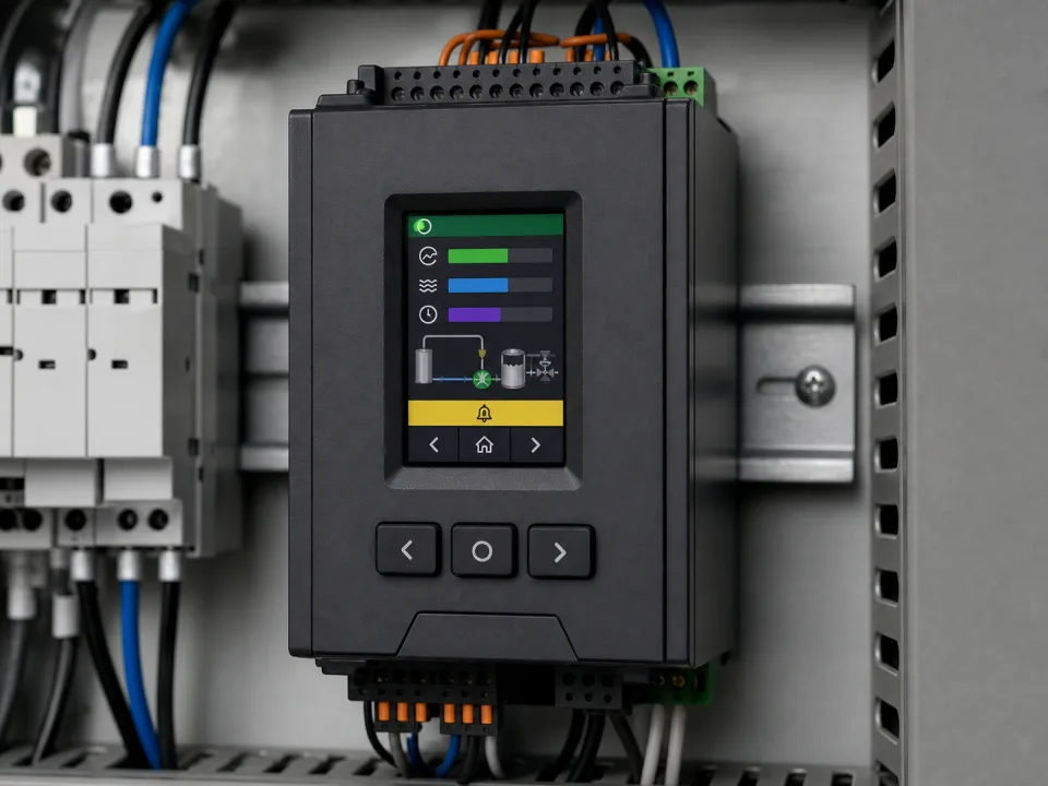 Compact industrial control interface with a 2.83-inch high-resolution color TFT