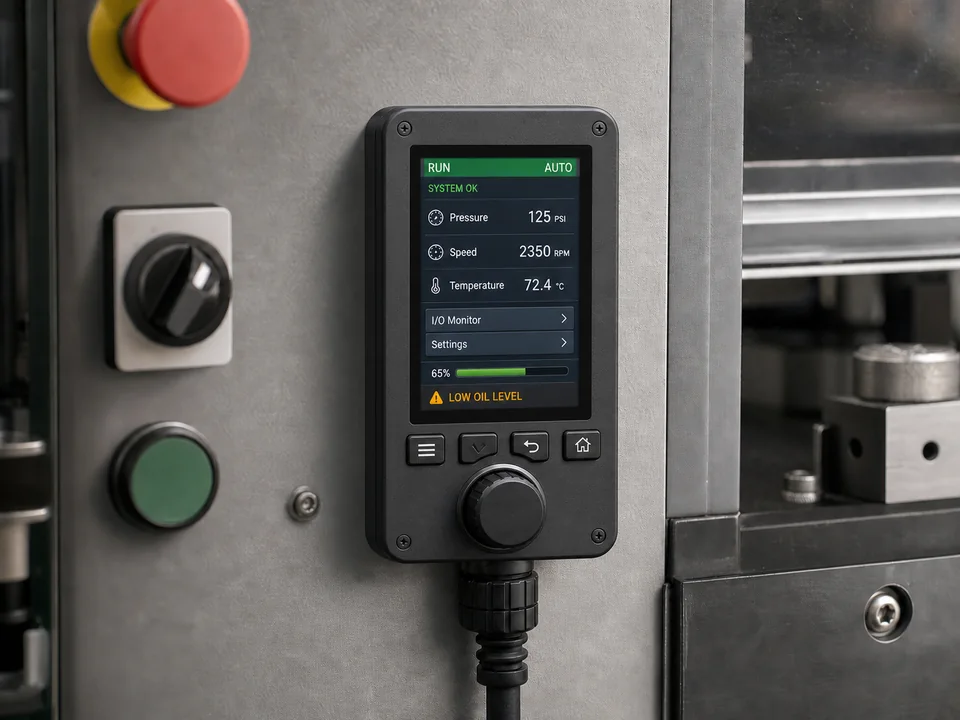 Equipment setup and operator controller with a 3.5-inch portrait color TFT