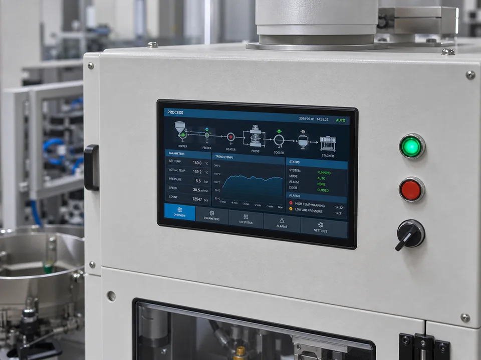 7-inch operator interface on indoor automation equipment