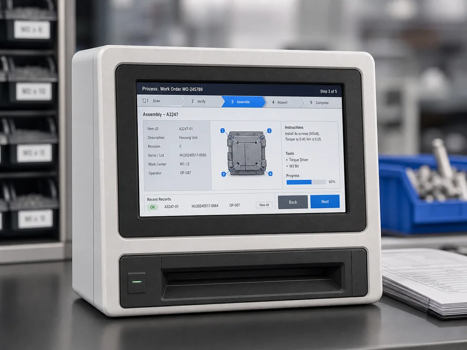 7-inch operator interface on an indoor dedicated terminal