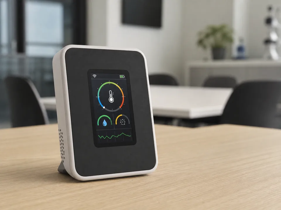 Indoor environmental monitor with a 2-inch color TFT display