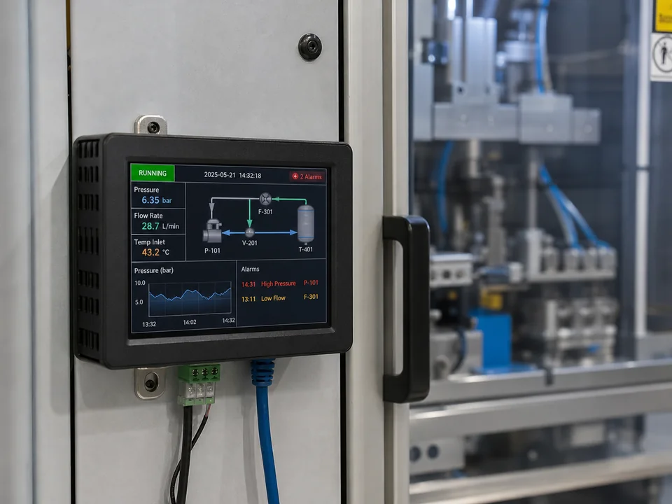 Compact industrial equipment monitor with a 3.45-inch VGA color TFT