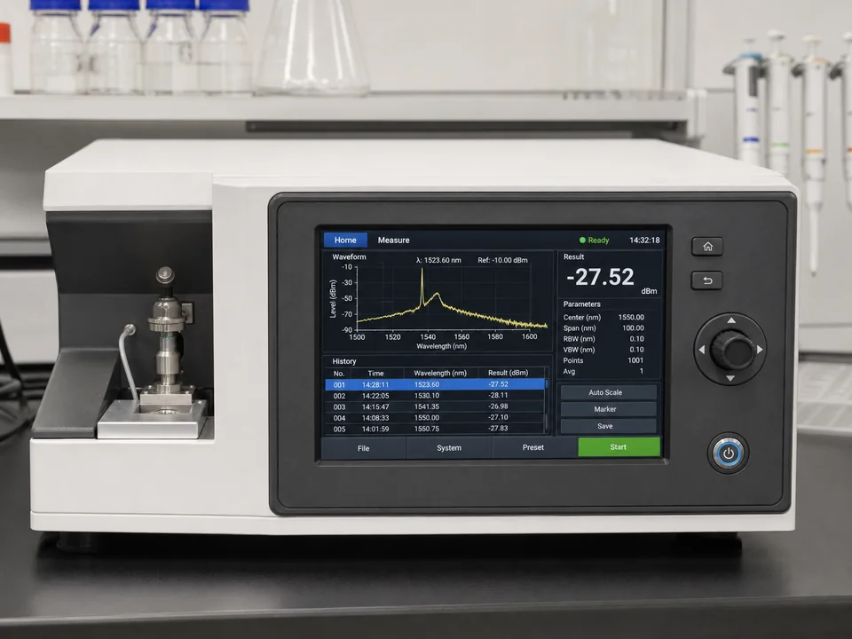 7-inch display interface on laboratory analytical equipment