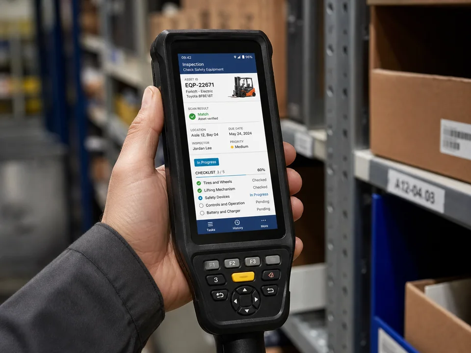 Professional handheld data and workflow terminal with a 4.99-inch high-resolution portrait color TFT