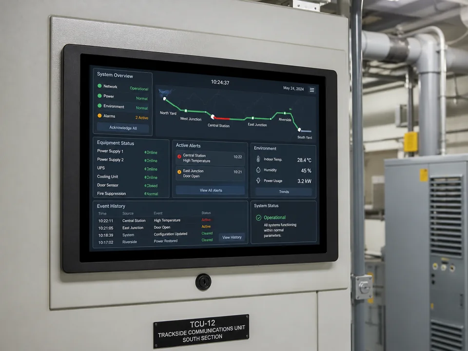 10.1-inch monitoring terminal on transportation facility equipment